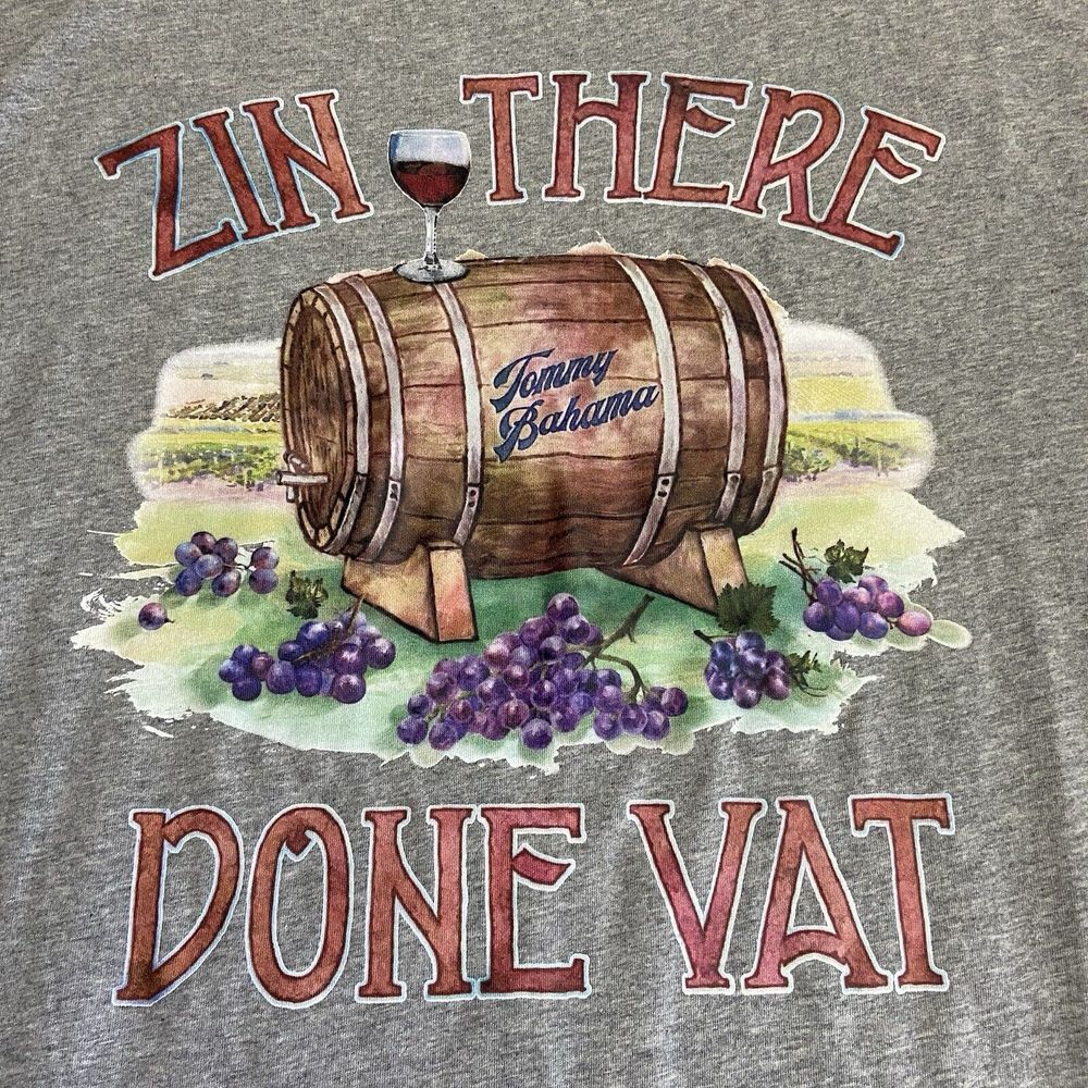 NWT Tommy Bahama Men's Gray Vin There Done Vat T Shirt LT Casual  Short‎ Sleeve